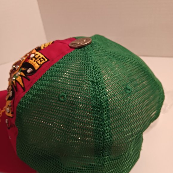 Ed Hardy vintage cap AB rinestones  embroidery big rose os fit all new - Picture 7 of 9